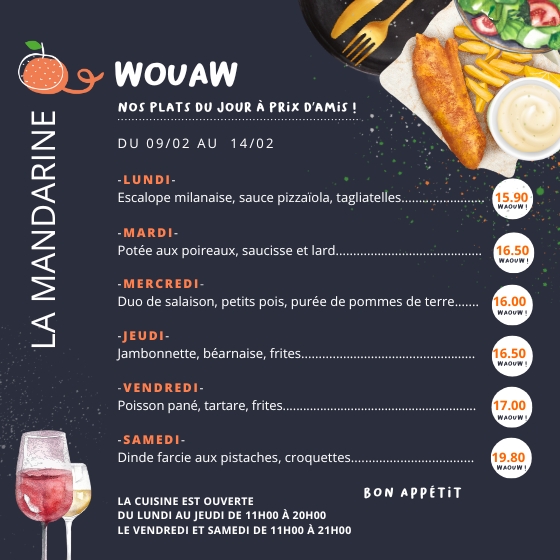 Offre de la semaine - La Mandarine