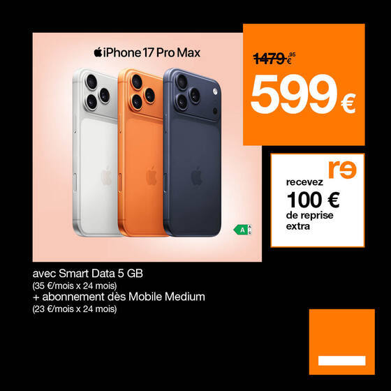 Offre iphone 17 Pro max - Orange